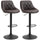 Lot de 2 Tabourets de Bar 51,5x48x83-104 cm en Simili Cuir Marron et Noir