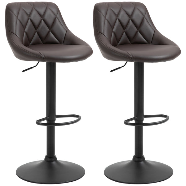 acquista Lot de 2 Tabourets de Bar 51,5x48x83-104 cm en Simili Cuir Marron et Noir
