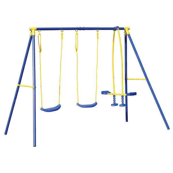 Balançoire de jardin 4 places avec cheval 261x142x182 cm sconto