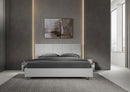 Letto Matrimoniale Imbottito in Similpelle Mika Bianco Varie Misure