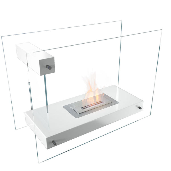 Cheminée au sol au bioéthanol 110x78 cm Flig Tulsa Blanc sconto