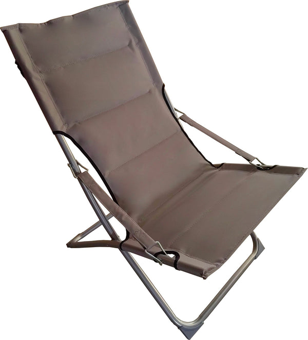 Spiaggina Sedia a Sdraio Prendisole Pieghevole 84x63x89 cm in Acciaio e Tessuto Oxford Grigio online
