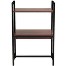 Scaffale da Scrivania Multiuso 3 Ripiani 53x35x80 cm per Stampante Ufficio in MDF Noce e Nero