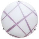 Plafoniera 2xE27 Ganci Cromo Vetro Lastra Bianco-Viola E-Energy Dario