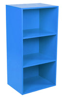 Libreria Modulare 3 Ripiani 40x29,5x80 cm in Pannello Truciolare Blu