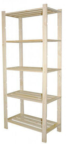 Scaffale 5 ripiani a doghe 75x40x170 cm in Legno di Pino Naturale Seconda Scelta