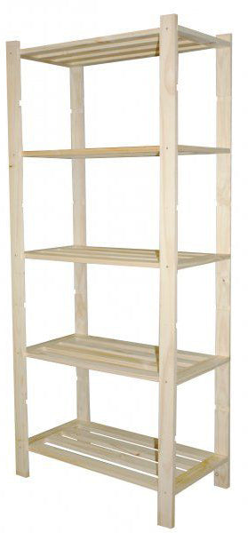 acquista Etagère avec 5 tablettes à lattes 75x40x170 cm en Bois de Pin Naturel
