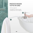 Lavabo Portatile da Campeggio 24L 83x50x103 cm con Ruote in HDPE  Grigio Chiaro