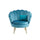 Fauteuil Shell 78x73x78 cm en Velours Vintage Pieds Doré Bleu Sofia