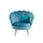 Fauteuil Shell 78x73x78 cm en Velours Vintage Pieds Doré Bleu Sofia