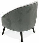 Poltrona Imbottita in Velluto con Gambe in Legno Soriani Grigio Scuro