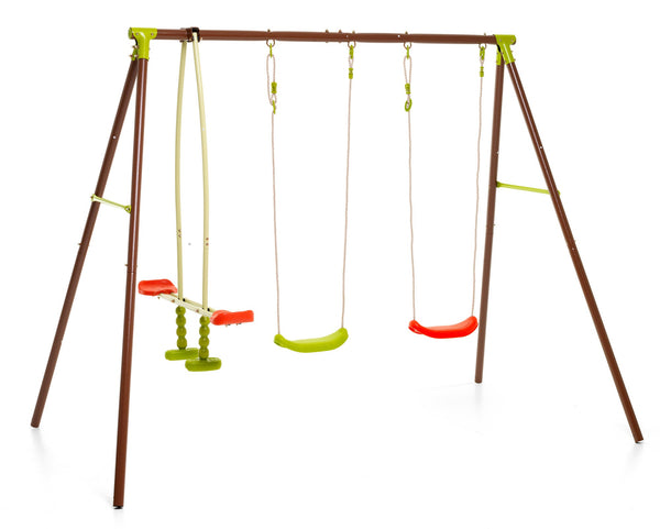 online Altalena da Giardino 4 Posti 270x155x 195 cm con Cavallina in Acciaio