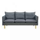 Divano 3 Posti Florin 188x84x51 h cm in Tessuto Grigio scuro
