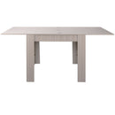 Tavolo da Pranzo Quadrato Allungabile 90x90 in Legno Tortora Apertura a Libro