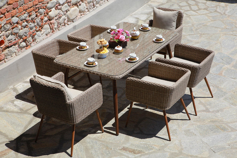 Poltrona da Giardino in Polyrattan Naturale Tirreno