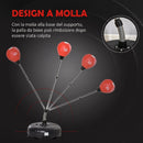 Sacco da Boxe ad Altezza Regolabile 45x45x133-151 cm con Guanti Inclusi in PE e Acciaio Rosso      