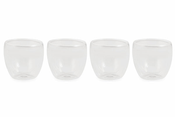 acquista Coffret de 4 Tasses à Café Sans Anse en Verre Gainé 90 ml VdE Tivoli 1996 Moka