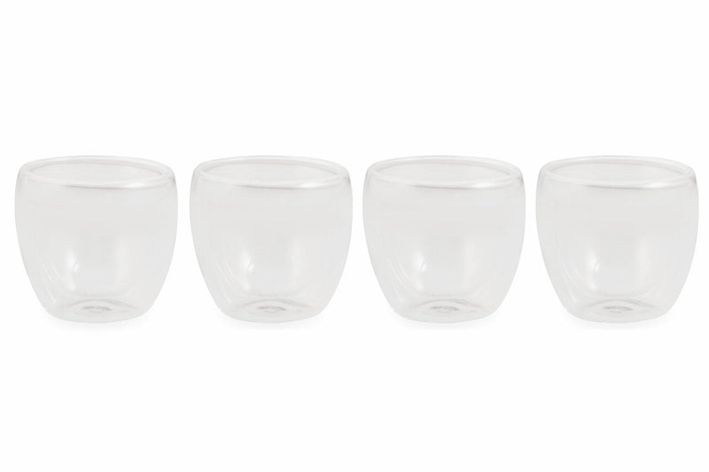 Set 4 Tazzine Caffè Senza Manico in Vetro Incamiciato 90 ml Villa d'Este Home Tivoli Moka