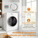Mini Asciugatrice 3 kg 1020 W 49x47x70 cm con Riscaldamento PTC e Timer in Acciaio Inox Bianco      
