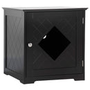 Lettiera per Gatti con Porta Magnetica 48,5x53x51,5 cm in MDF e Truciolato Nera