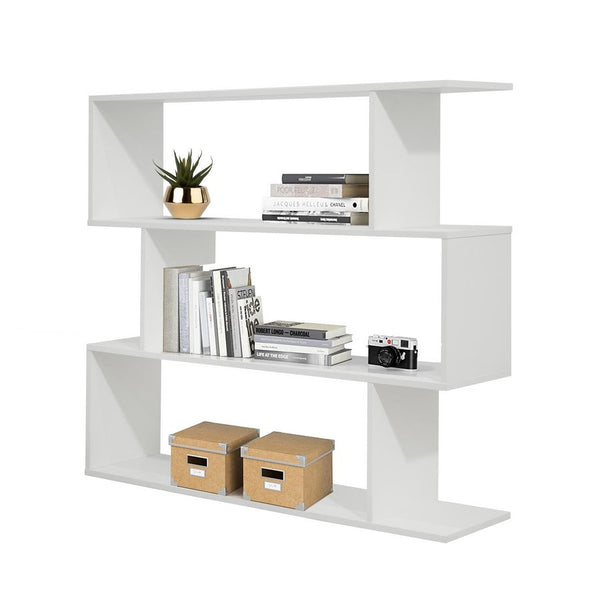 acquista Libreria Moderna 3 Ripiani  110x97x25 cm in Legno Melaminico Bianco Opaco