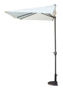 Ombrellone da Giardino 2,3x1,3 m Palo Ø38 mm Mezzaluna Telo in Polietilene Ecrù