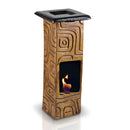 Camino a Bioetanolo da Tavolo in Ceramica 17x60 cm Ferazzoli Quadra-P Cuoio