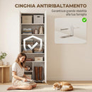 Armadio Guardaroba 60x34x180 cm con 4 Ante e Chiusura Soft Close in Truciolato Bianco      