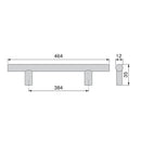 Maniglie per Mobile 12 mm Interasse 384 mm Acciaio Nichel Satinato 10 Pezzi Emuca