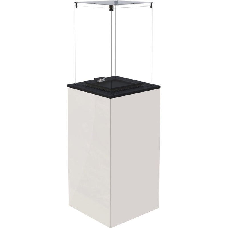 Stufa a Gas da Esterno 154,70x48,2x48,2cm Flig Gastonia Bianco Lucido con Vetri