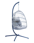 Amaca Dondolina da Giardino 96x198x115 cm in Corda e Alluminio Grigio e Antracite