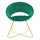 Fauteuil Vintage 66x65x68 cm en Tissu Effet Velours Vert