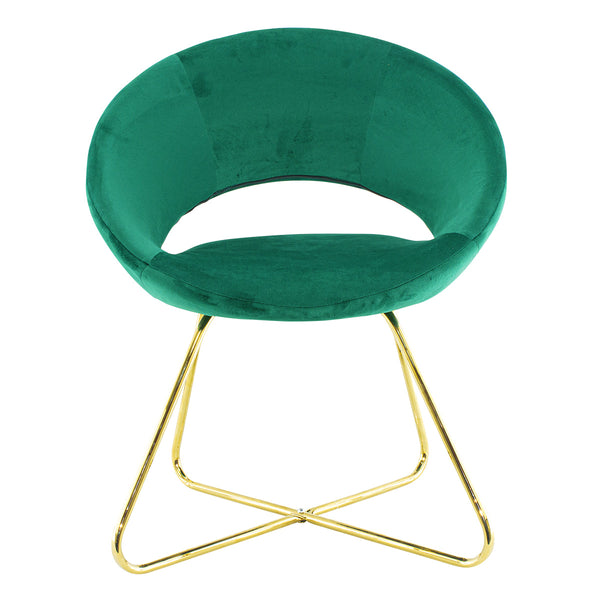 Fauteuil Vintage 66x65x68 cm en Tissu Effet Velours Vert sconto