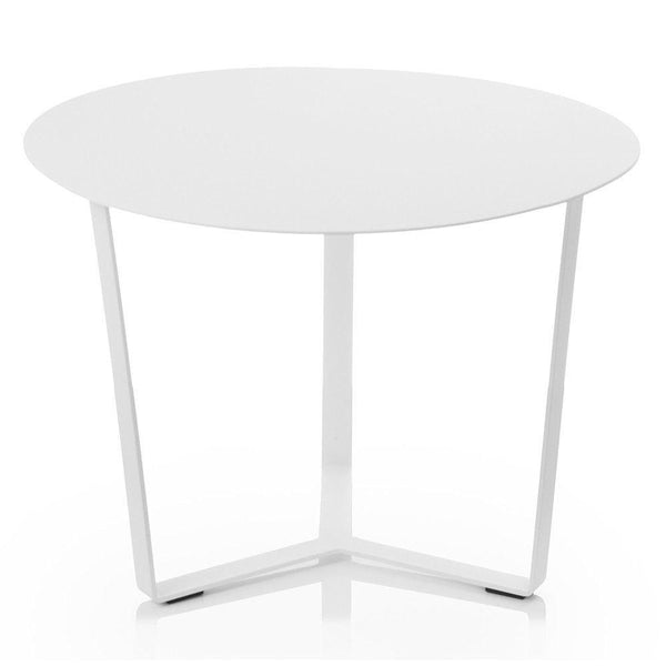 Table de Jardin Basse Ø45 cm Porte Bouteilles en Aluminium Blanc prezzo