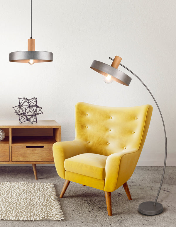 acquista Lampadaire Led Intérieur en Métal Nickel Vieilli