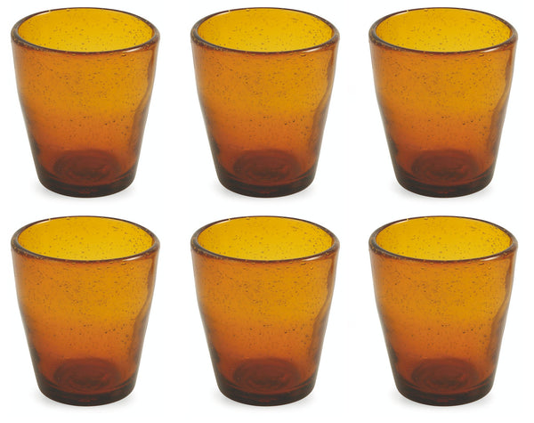 acquista Set de 6 verres Ø9x10 cm en verre soufflé VdE Tivoli 1996 Cancun Jaune