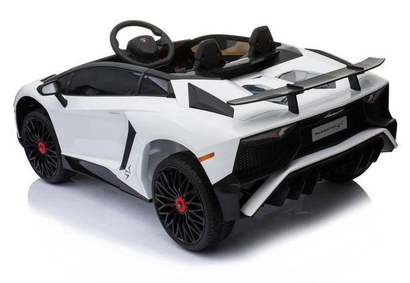 Macchina Elettrica per Bambini 12V con Licenza Lamborghini Aventador Roadster SV Bianca