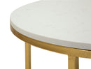 Tavolo da Caffè Izmir 90x60x45 cm in Ferro e Marmo Oro e Bianco      