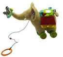 Elefante Peluche Trainabile con Ruote per Bambini Dolce Multicolor