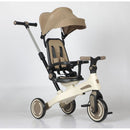 Passeggino Triciclo 70x30x96 cm con Sedile Girevole 360° Trasformabile in Bicicletta Pedagogica Bianco e Beige    