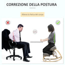 Sedia Ergonomica con Inginocchiatoio 51x69x58 cm in Betulla e Poliestere Grigia