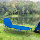 Lettino Prendisole Pieghevole da Giardino 58x139x35,5 cm in Acciaio e Tessuto Oxford Blu