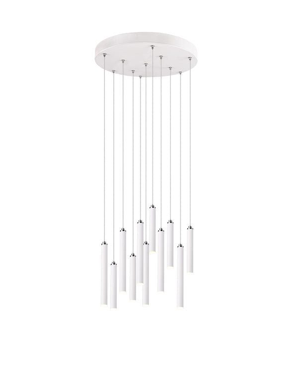 sconto Suspension LED d'intérieur en métal blanc mat