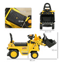Escavatore Cavalcabile per Bambini 80x26,5x39 cm con Benna e Vano Contenitore in PP e ABS Giallo e Nero  