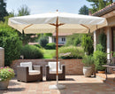 Ombrellone da Giardino 3x3 m Palo Ø48 mm in Legno Vorghini De Lux Ecrù