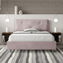 Letto Matrimoniale Francese Imbottito in Microfibra Appia Large Glicine Varie Misure