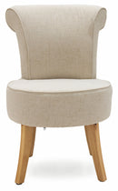 Sedia Imbottita in Tessuto Gambe in Legno Soriani Ecrù