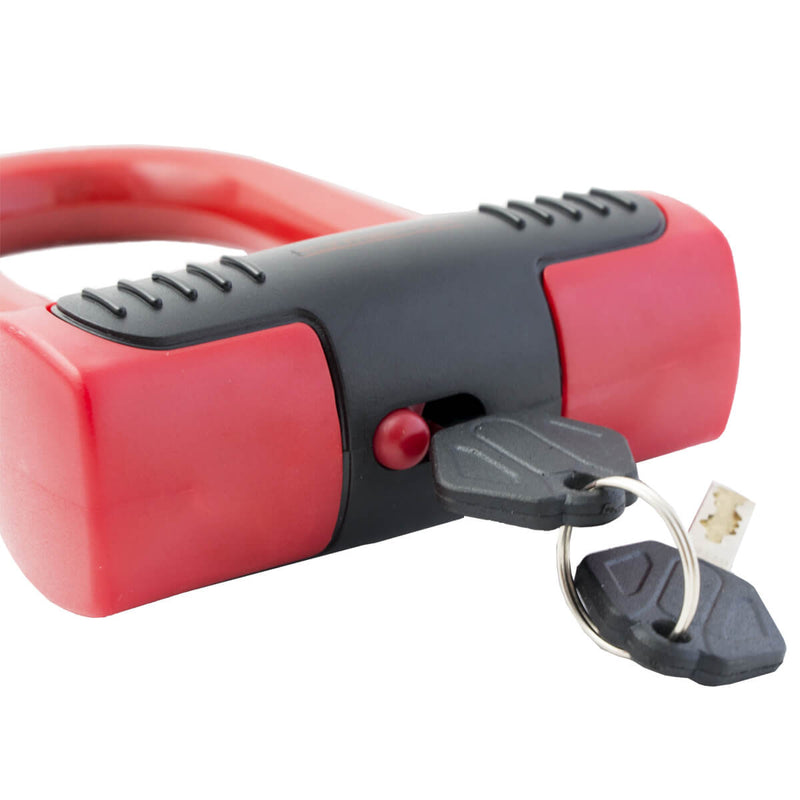 Lucchetto Bloccatutto in Acciaio Rivestito in PVC Ø 16 mm per Moto Scooter T.J. Marvin Z016 Rosso