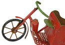 Carrello Decorativo Rosso in Metallo cm 18x64 h 25