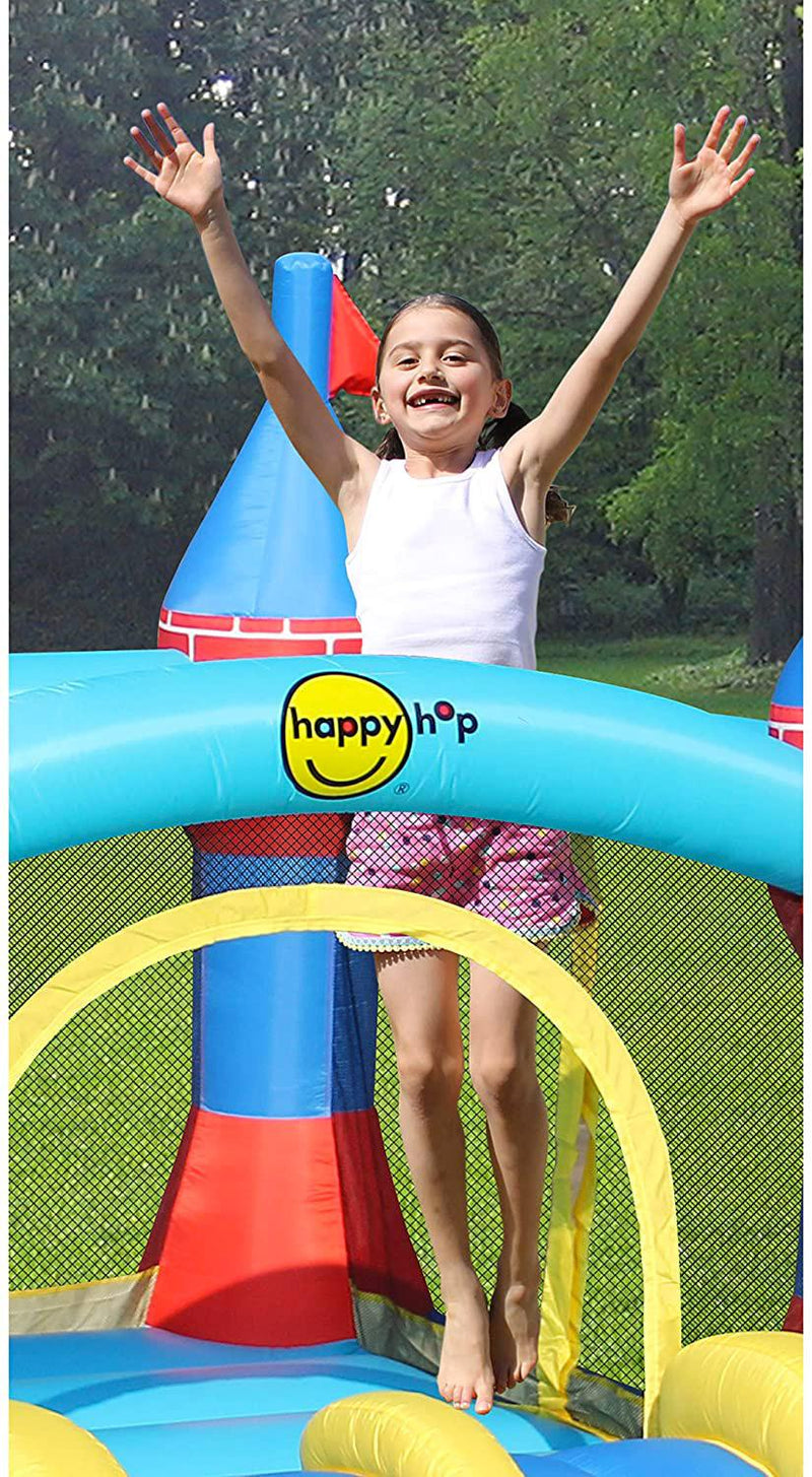 Castello Giostra Gonfiabile Doppio Scivolo con Pompa Happy Hop